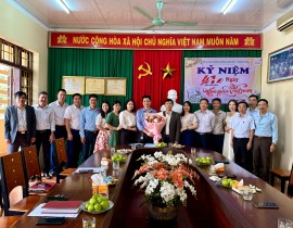 Chia tay đ/c Phó Hiệu trưởng Nguyễn Hữu Thắng và đ/c PTP...